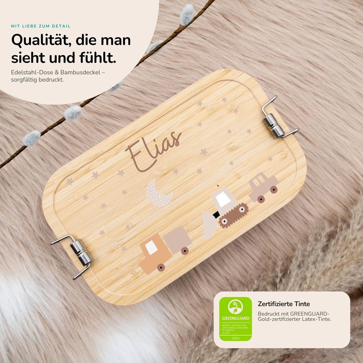Brotdose Kinder personalisiert - Baustelle