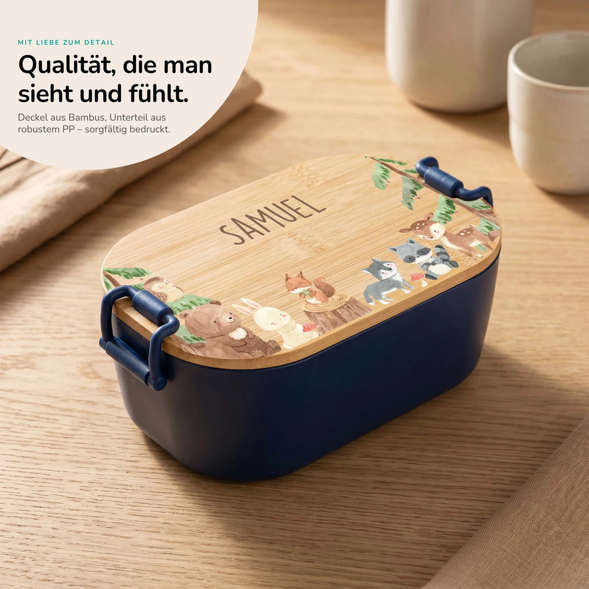 Brotdose Kinder personalisiert, Waldtiere