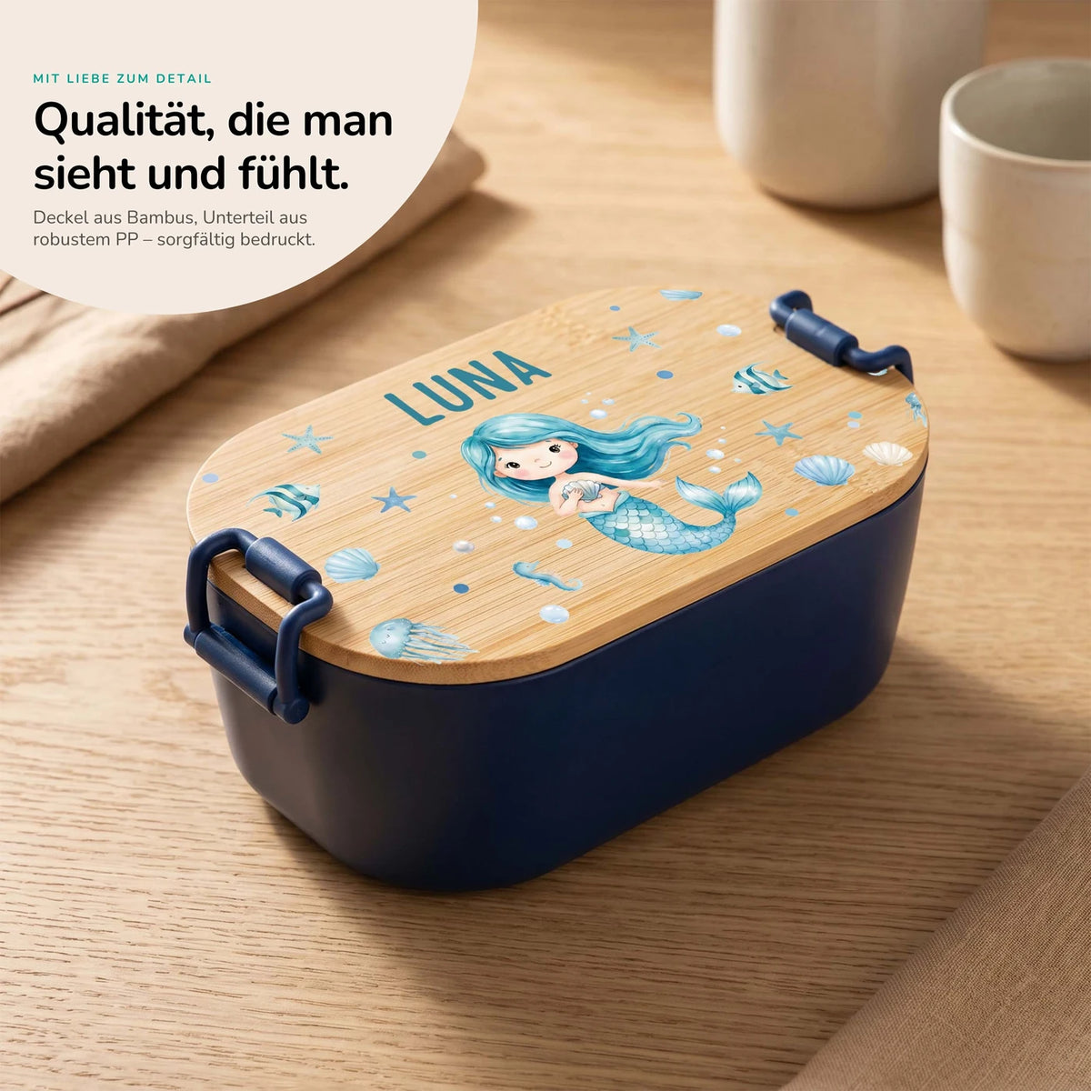 Brotdose Kinder personalisiert, Meerjungfrau