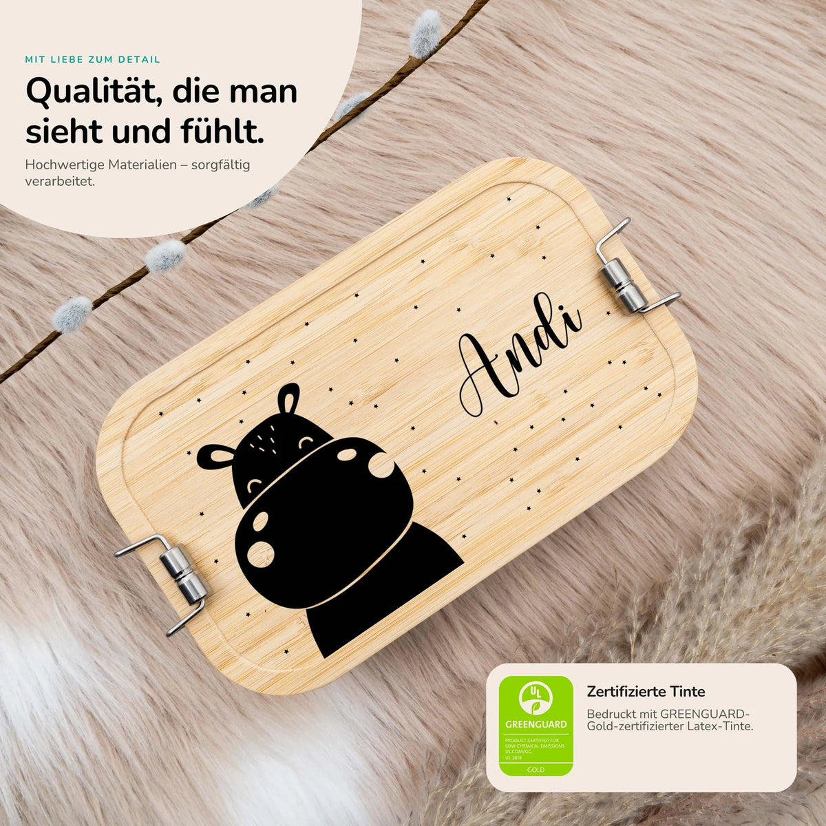 Brotdose personalisiert Nilpferd