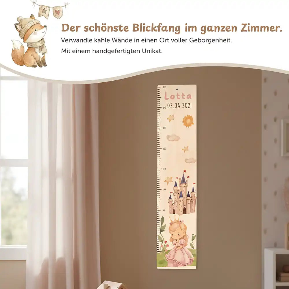 Messlatte Kinder Holz & Aluverbund - Prinzessin im Schloss