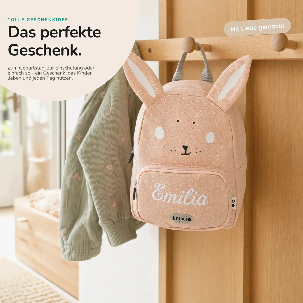 Trixie Kindergartenrucksack Hase, zwei Größen Klein und Groß