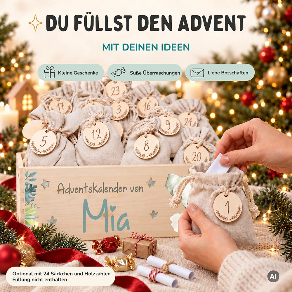 Personalisierter Adventskalender zum Befüllen - Elefant
