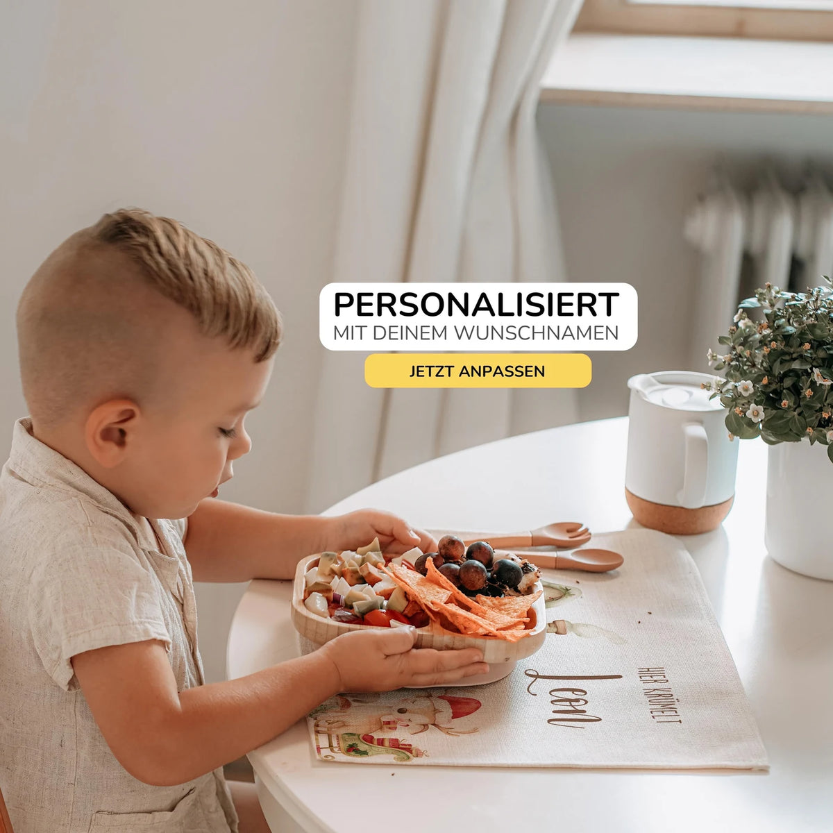 Tischset Kinder personalisiert mit Weihnachtsmotiv - Zauberhafte Tiere