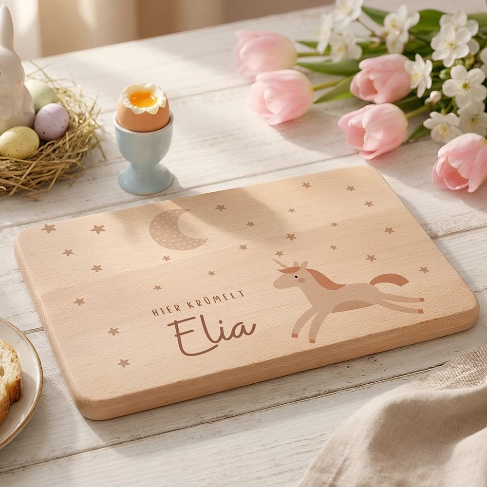 Frühstücksbrettchen Holz Einhorn