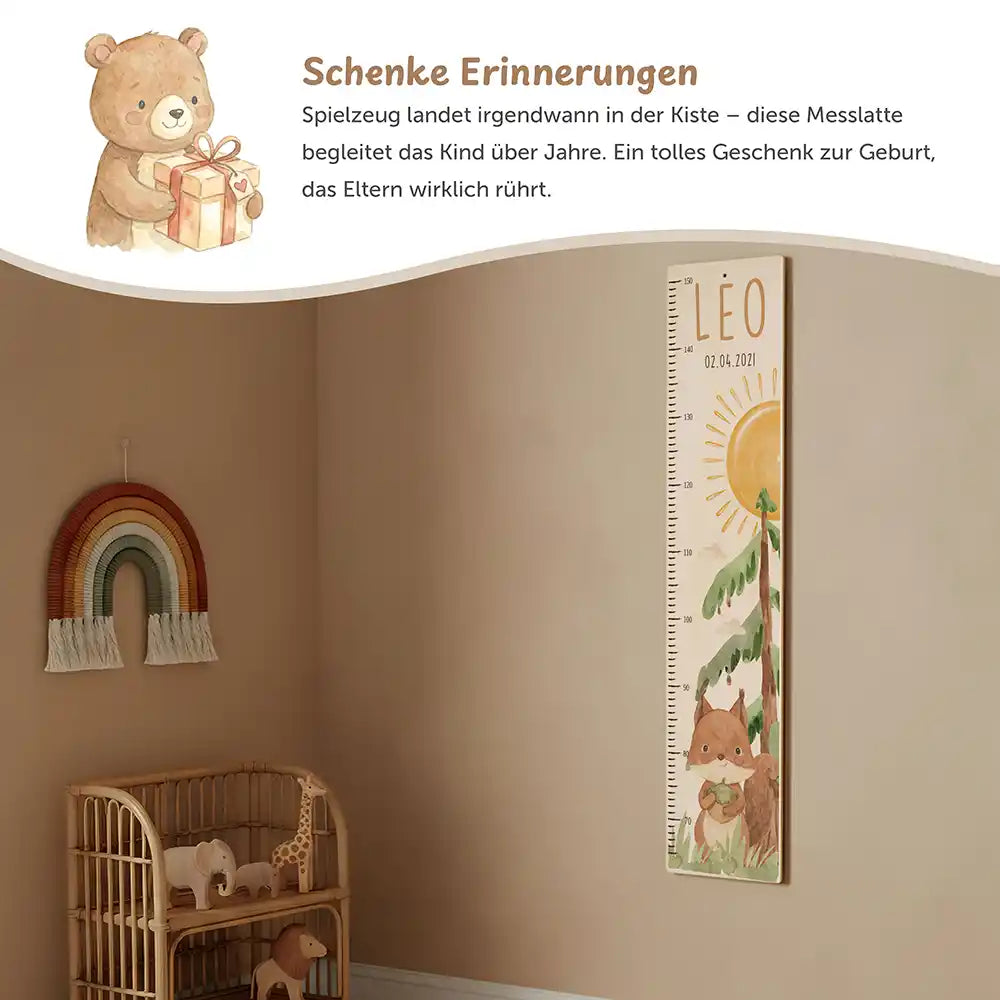 Messlatte Kinder Holz & Aluverbund - Eichhörnchen