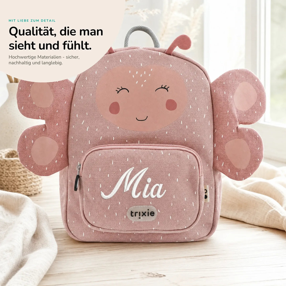 Trixie Kindergartenrucksack Schmetterling, Kita-Rucksack personalisiert