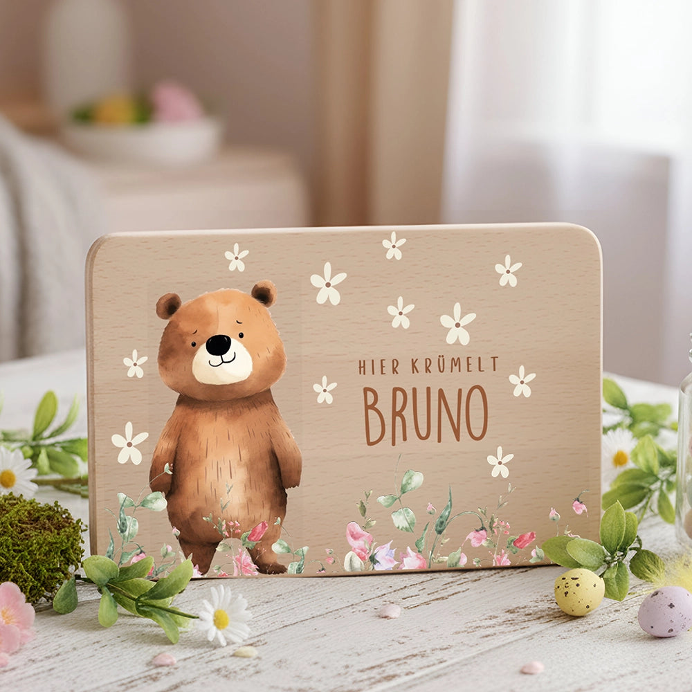 Frühstücksbrettchen Bär Blimenwiese