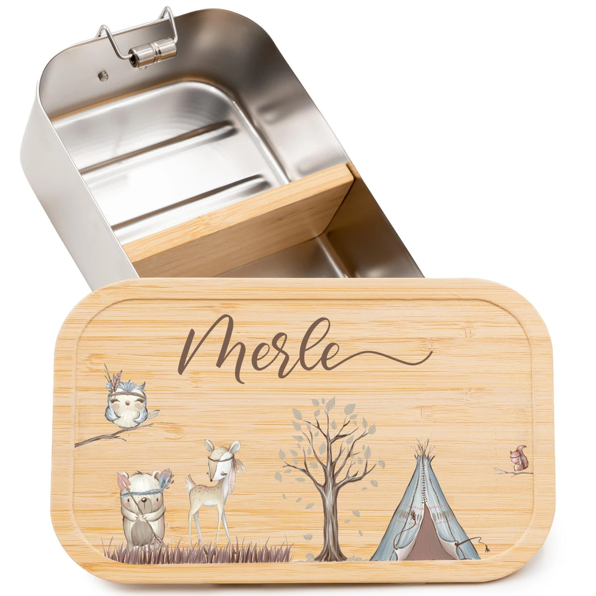 Brotdose Kinder personalisiert - Woodland