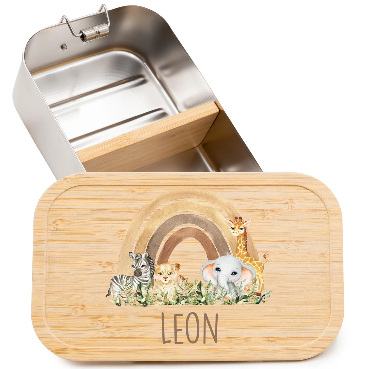Brotdose Kinder personalisiert - Rainbow Animals
