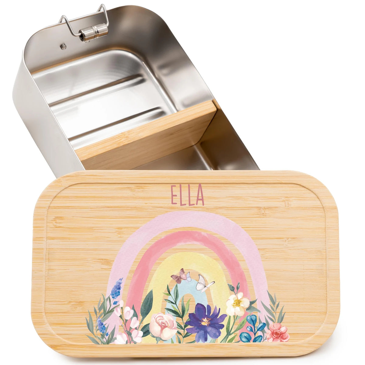 Brotdose Kinder personalisiert - Regenbogen