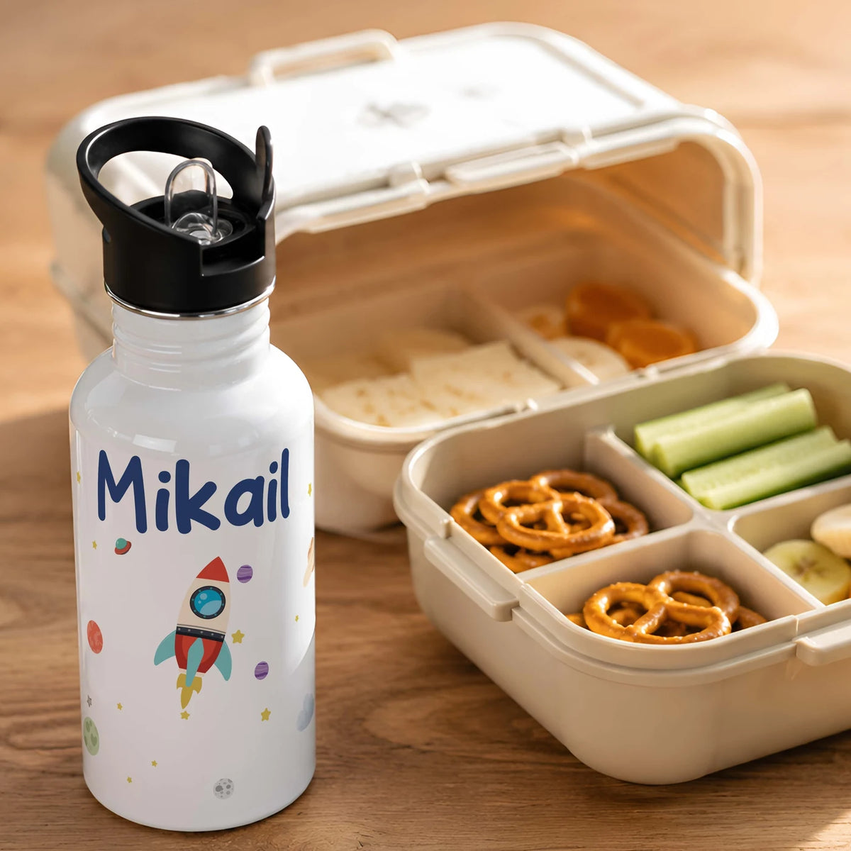 Trinkflasche Kinder Edelstahl - Weltraumrakete