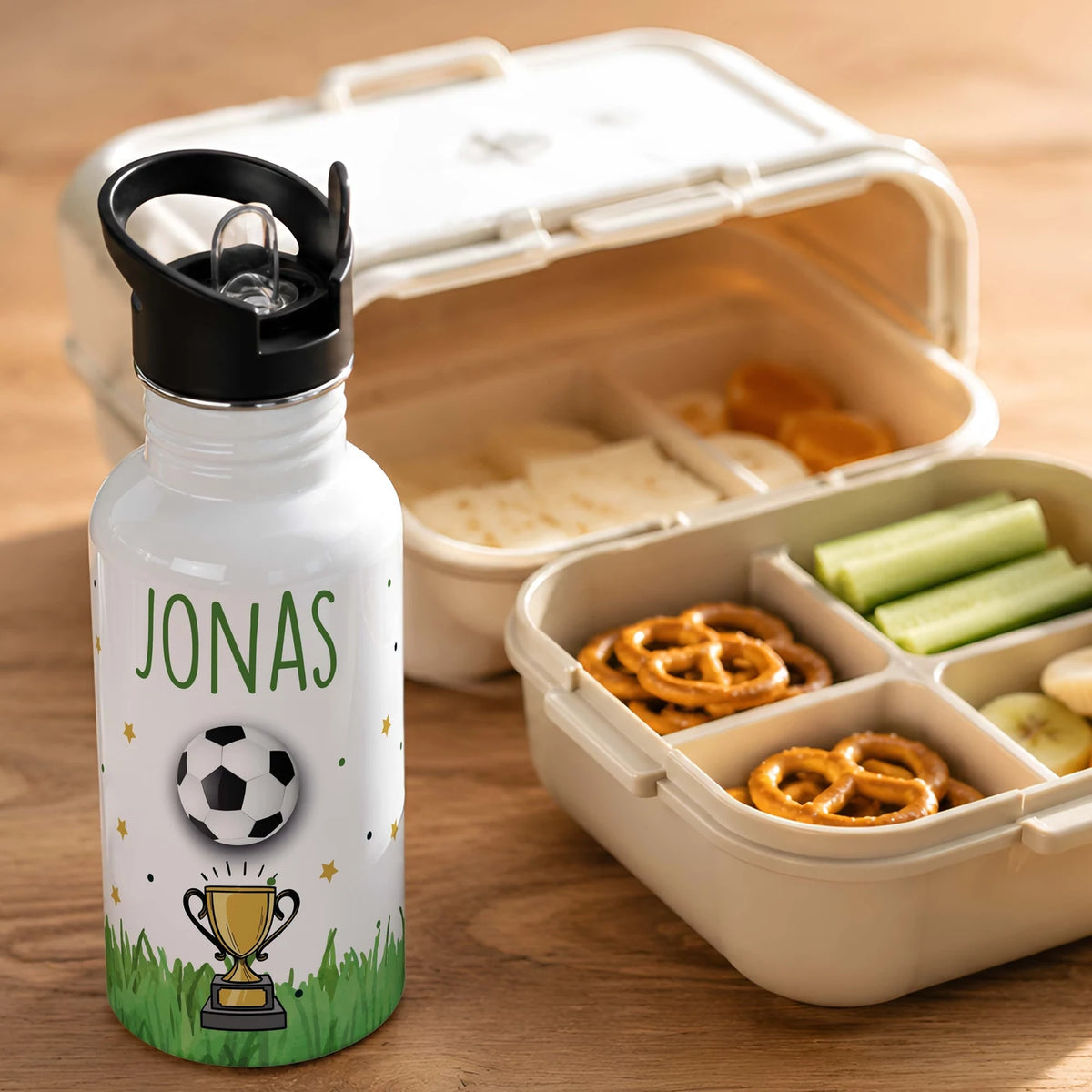 Trinkflasche Kinder Edelstahl - Fußball Champion