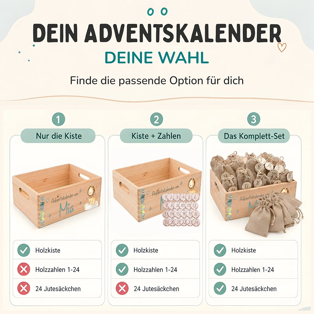 Personalisierter Adventskalender zum Befüllen - Löwe