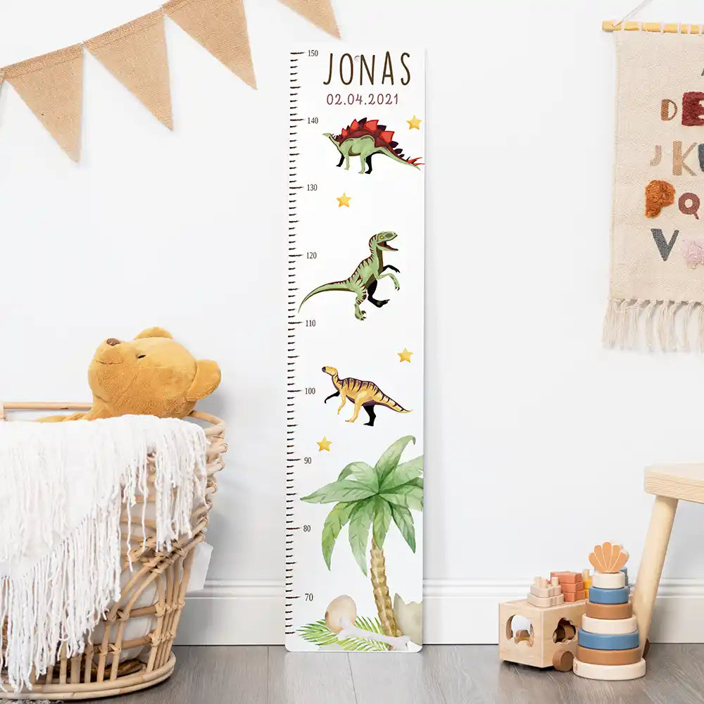 Messlatte Kinder Holz & Aluverbund - Dinosaurier
