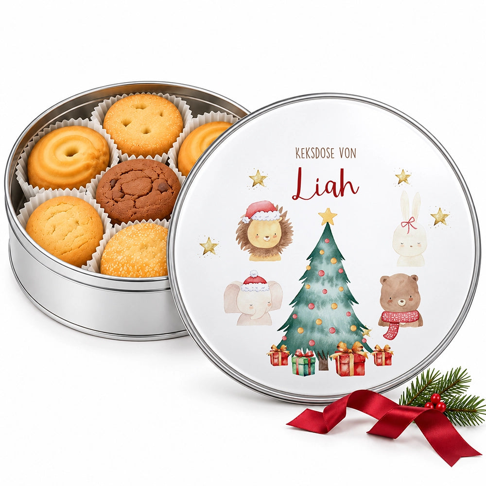 Keksdose aus Metall personalisiert - Weihnachten