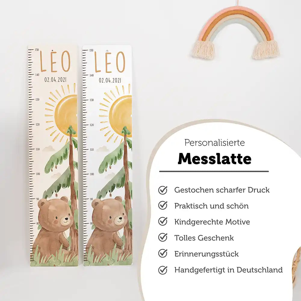 Messlatte Kinder Holz & Aluverbund - Bär