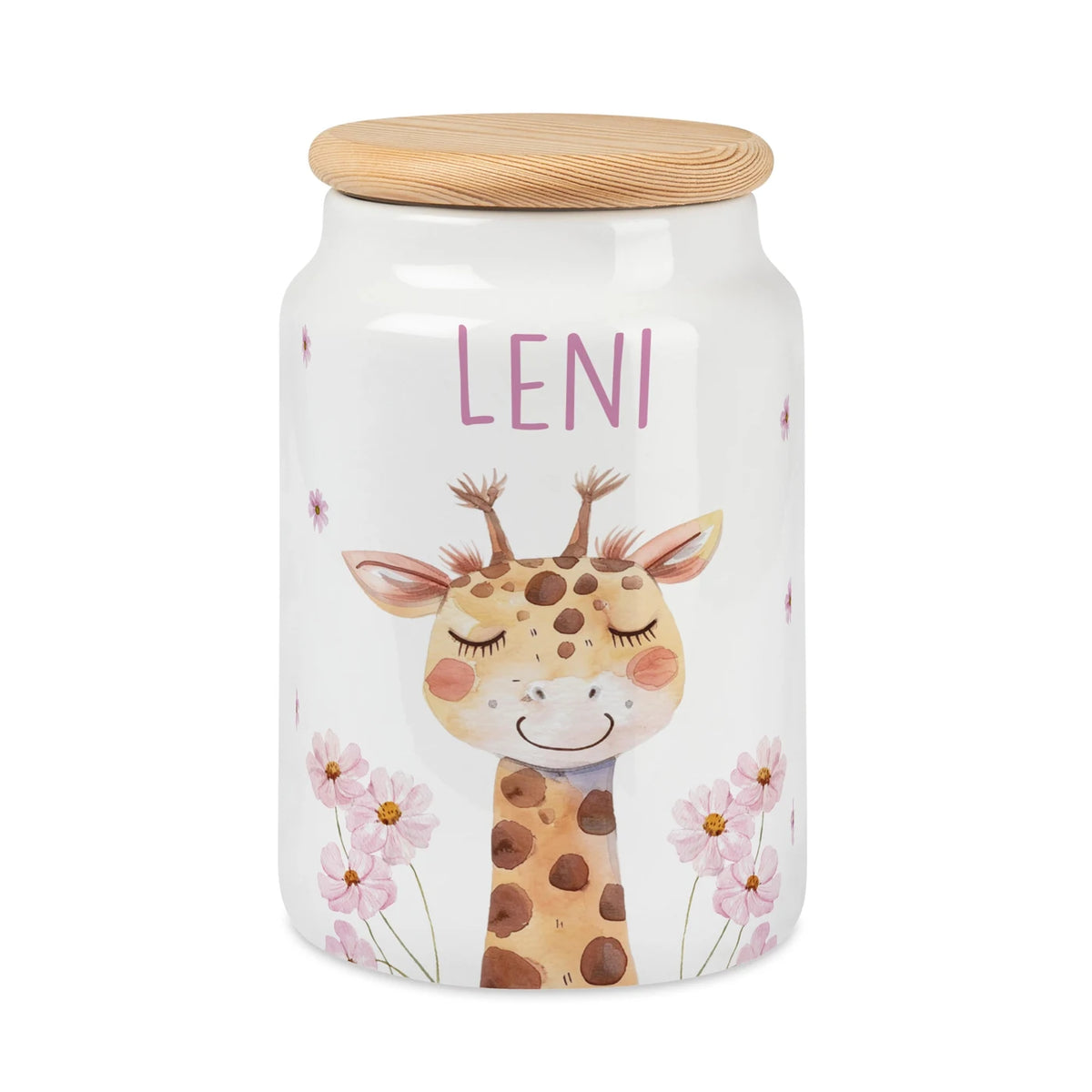 Personalisierbare Keksdose mit Name - Giraffe
