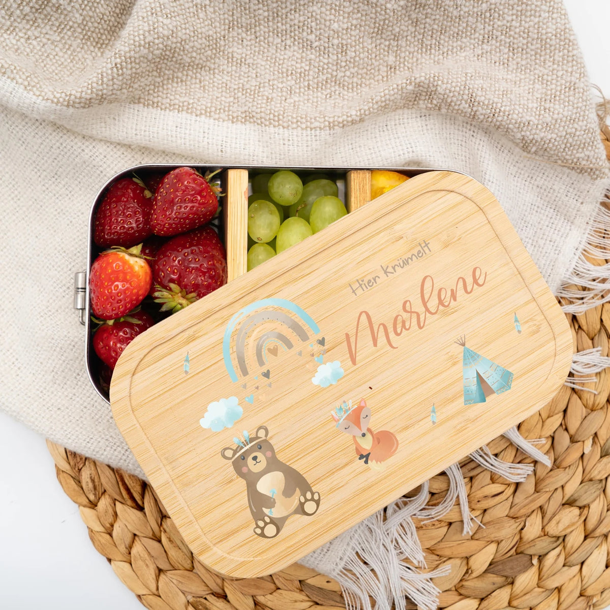 Brotdose Kinder personalisiert - Tipi