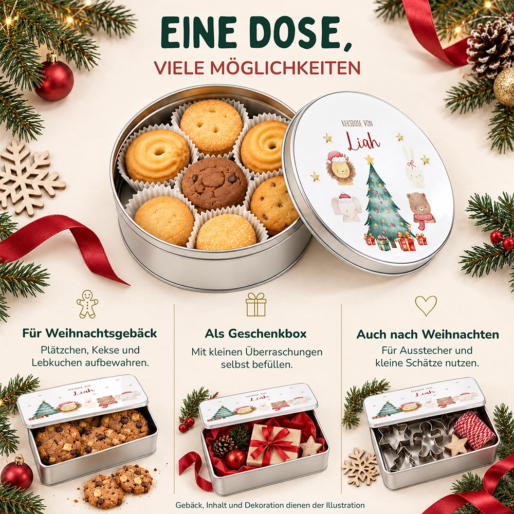 Keksdose aus Metall personalisiert - Weihnachten