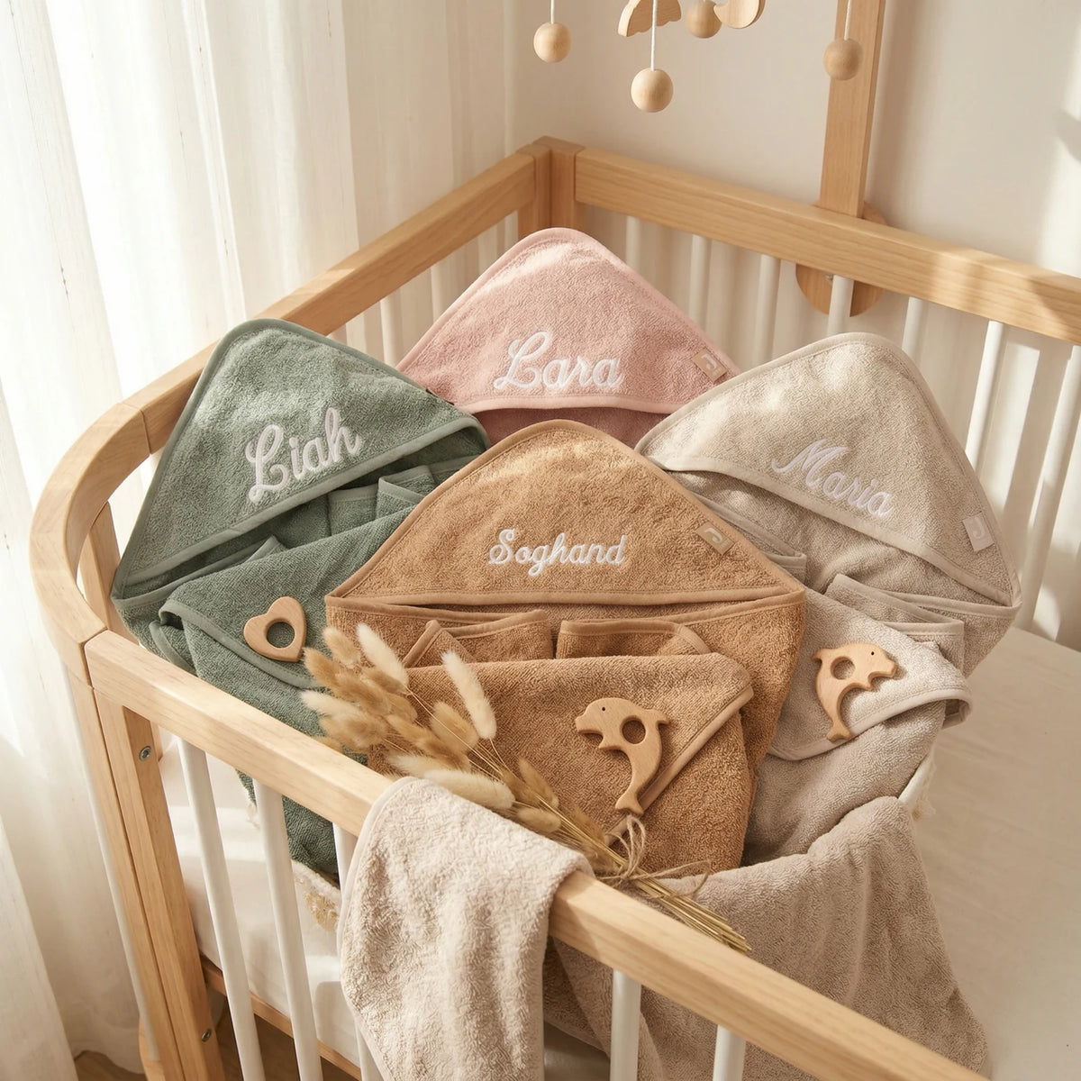 Kapuzenhandtuch Baby personalisiert – Biscuit
