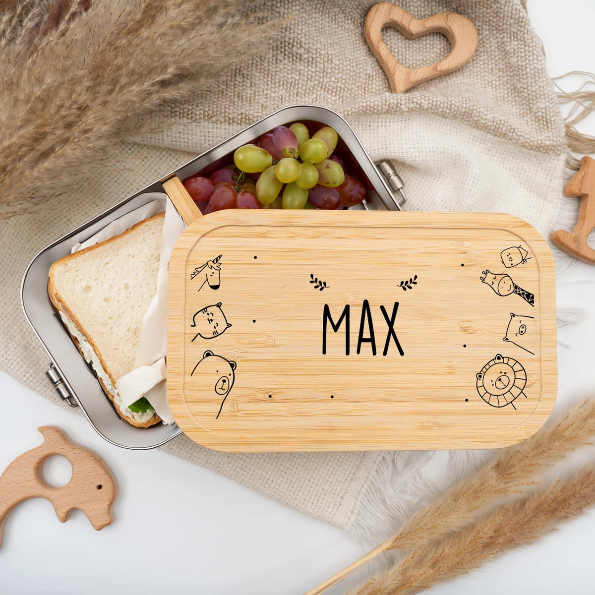 Brotdose Kinder personalisiert - Animal Family