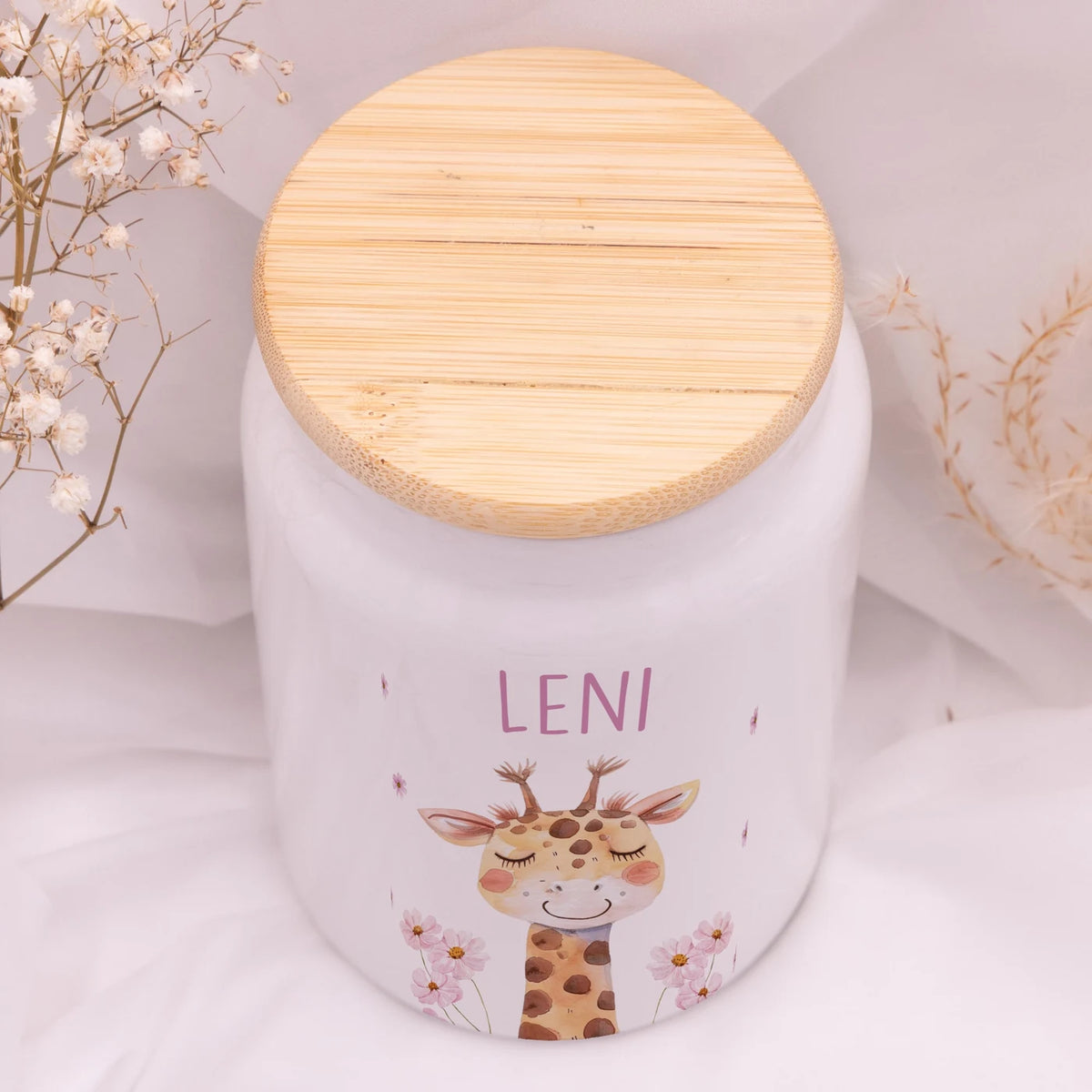 Personalisierbare Keksdose mit Name - Giraffe