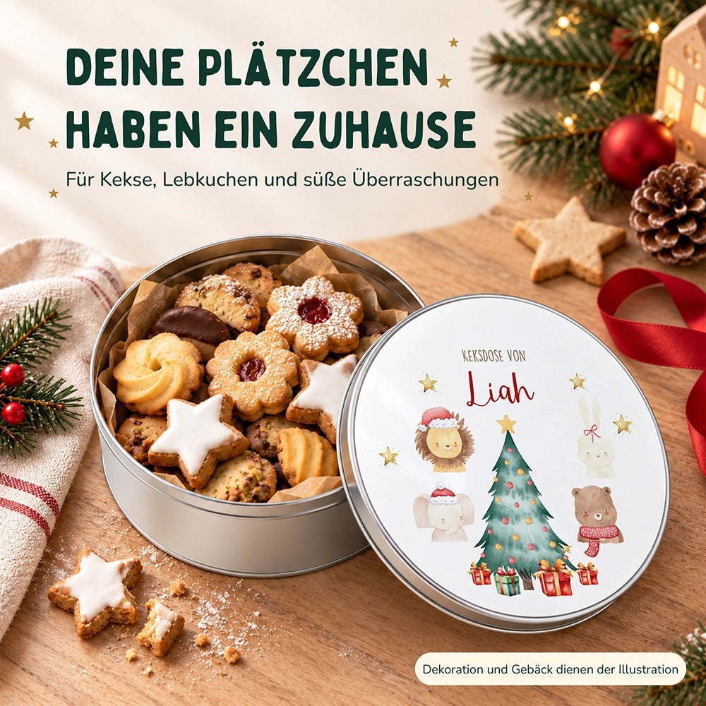 Keksdose aus Metall personalisiert - Weihnachten