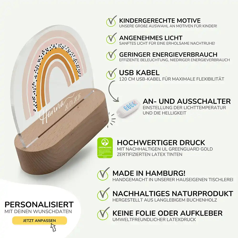 Kinderzimmer Bundle Regenbogen 3 Tonieregal + Nachtlicht