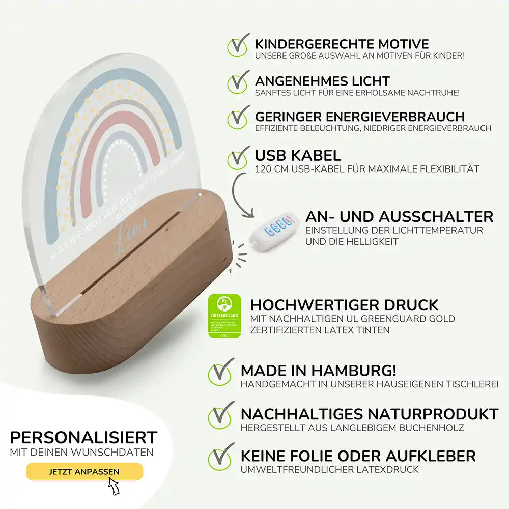 Kinderzimmer Bundle Regenbogen 5 Tonieregal + Nachtlicht