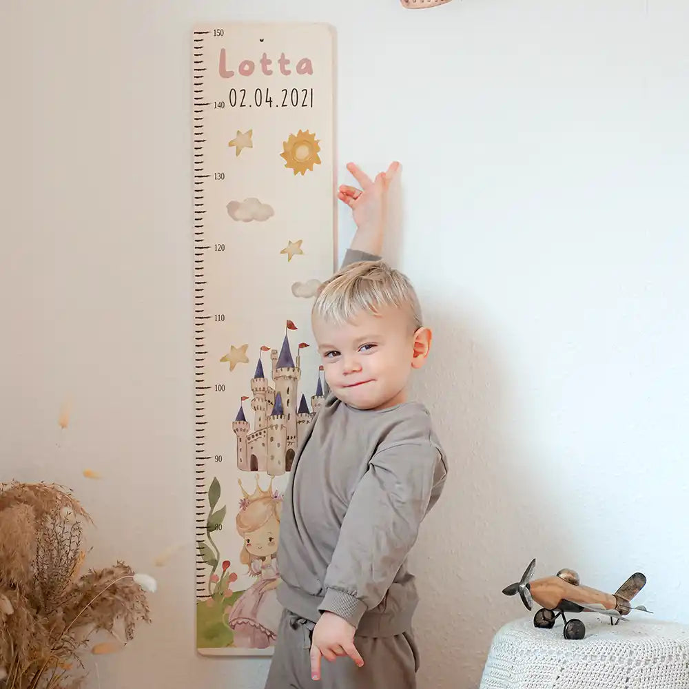 Messlatte Kinder Holz & Aluverbund - Prinzessin im Schloss