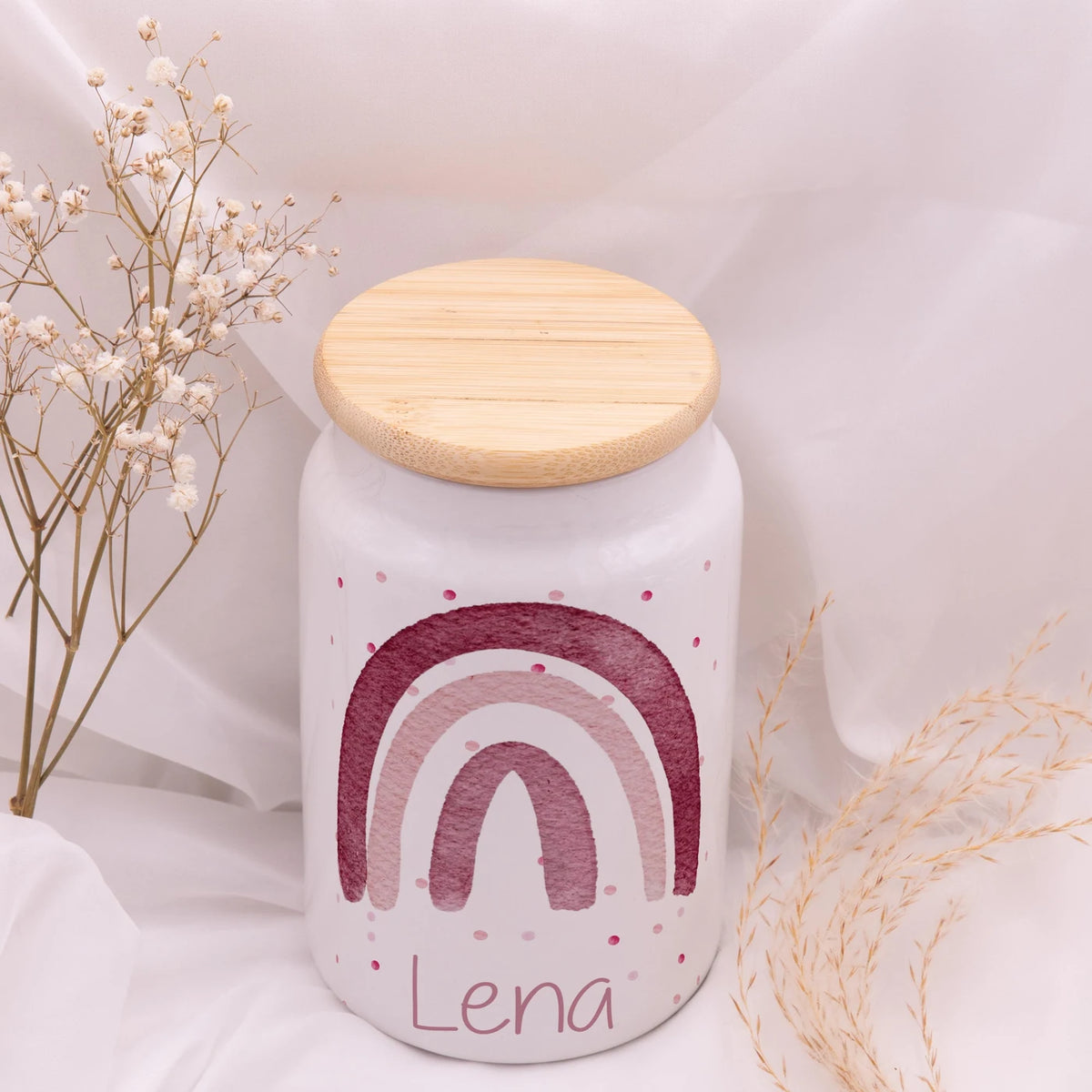Personalisierbare Keksdose mit Name - - Regenbogen