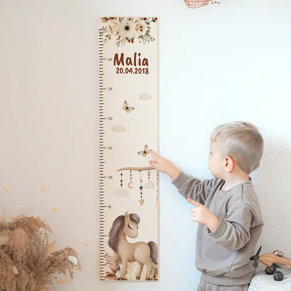 Messlatte Kinder Holz & Aluverbund - Pferd