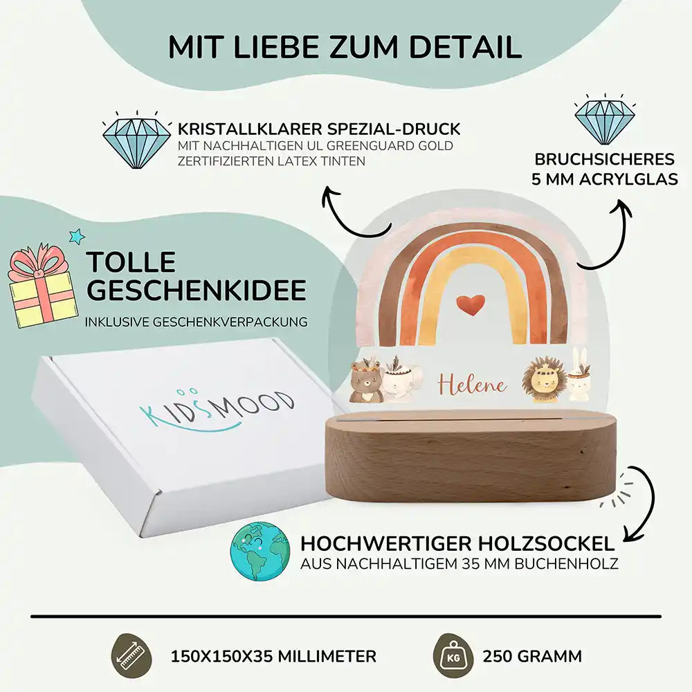 Kinderzimmer Bundle Regenbogen 8 Tonieregal + Nachtlicht