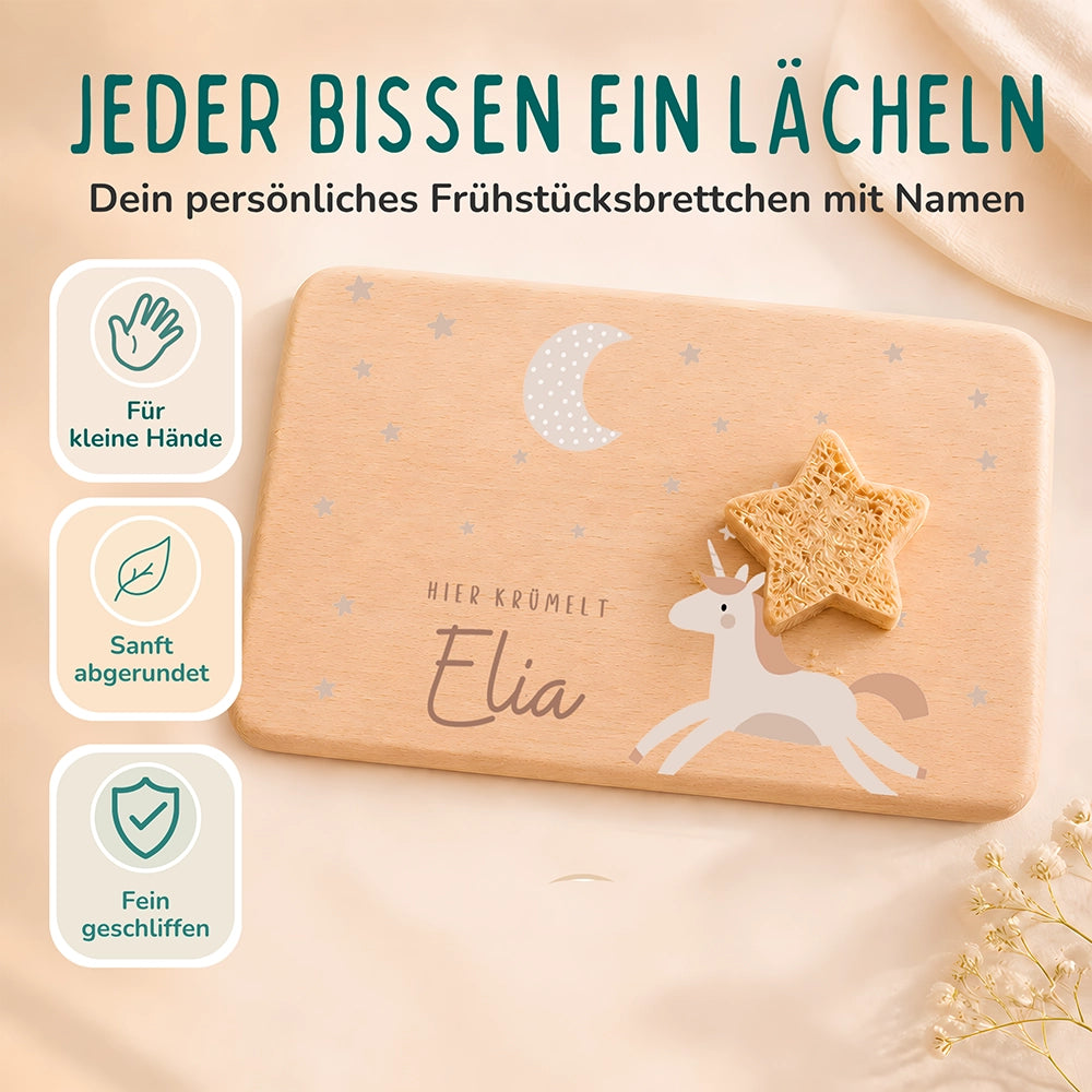 Frühstücksbrettchen Holz Einhorn