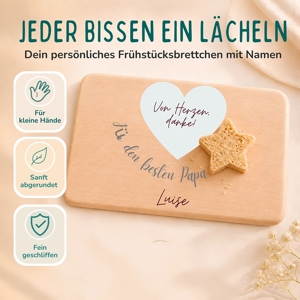 Frühstücksbrettchen Holz Für den besten Papa der Welt mit Gravur - Geschenk Vatertag