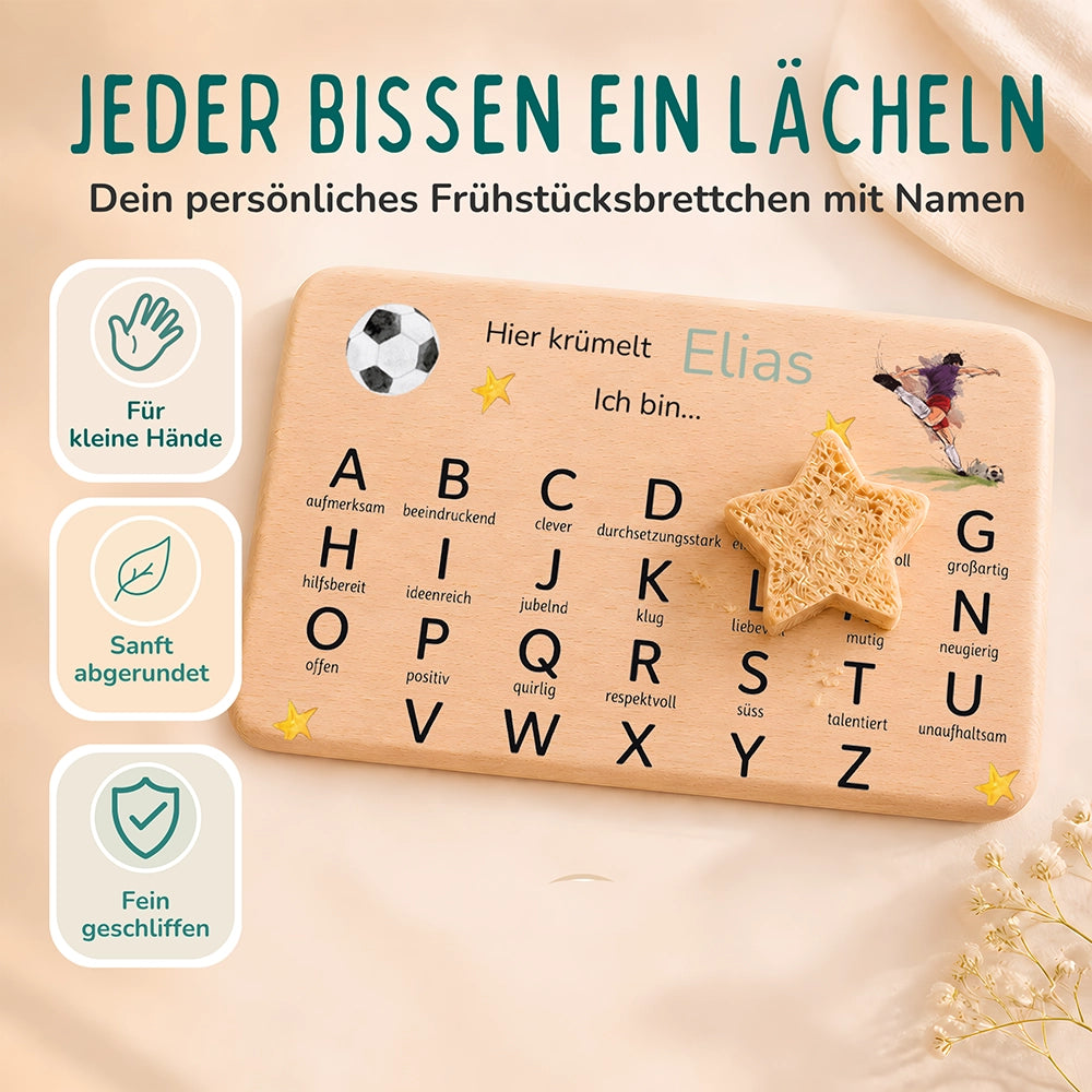 ABC Brettchen Kinder personalisiert – Fußball Adler