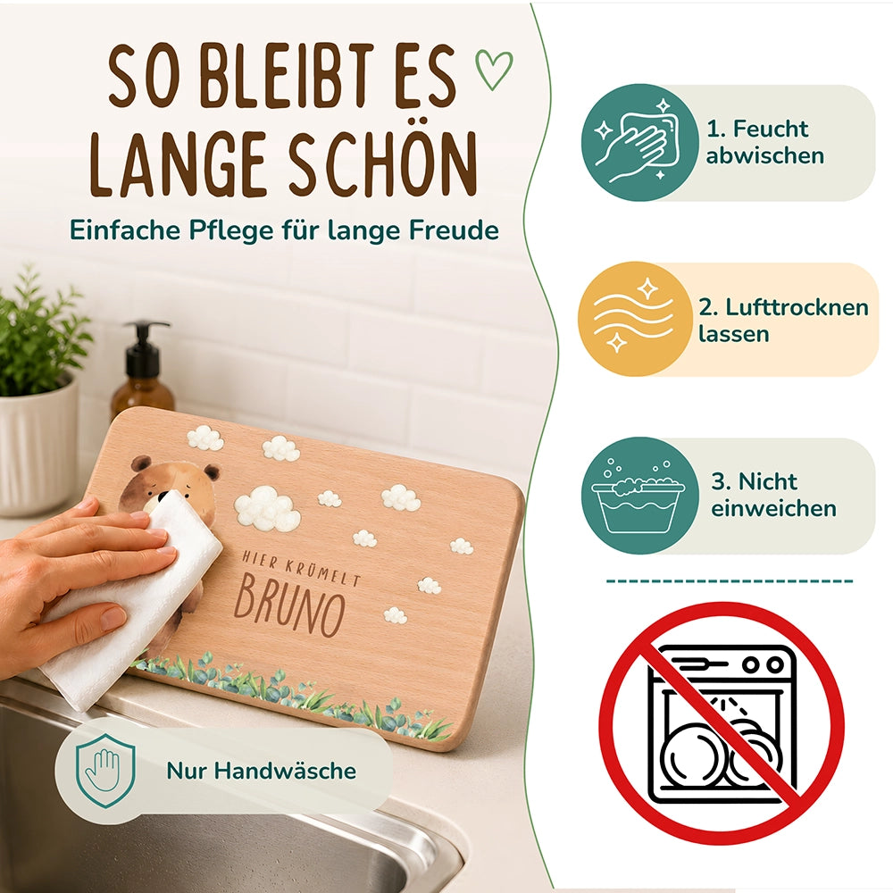 Frühstücksbrettchen Bär auf der Wiese
