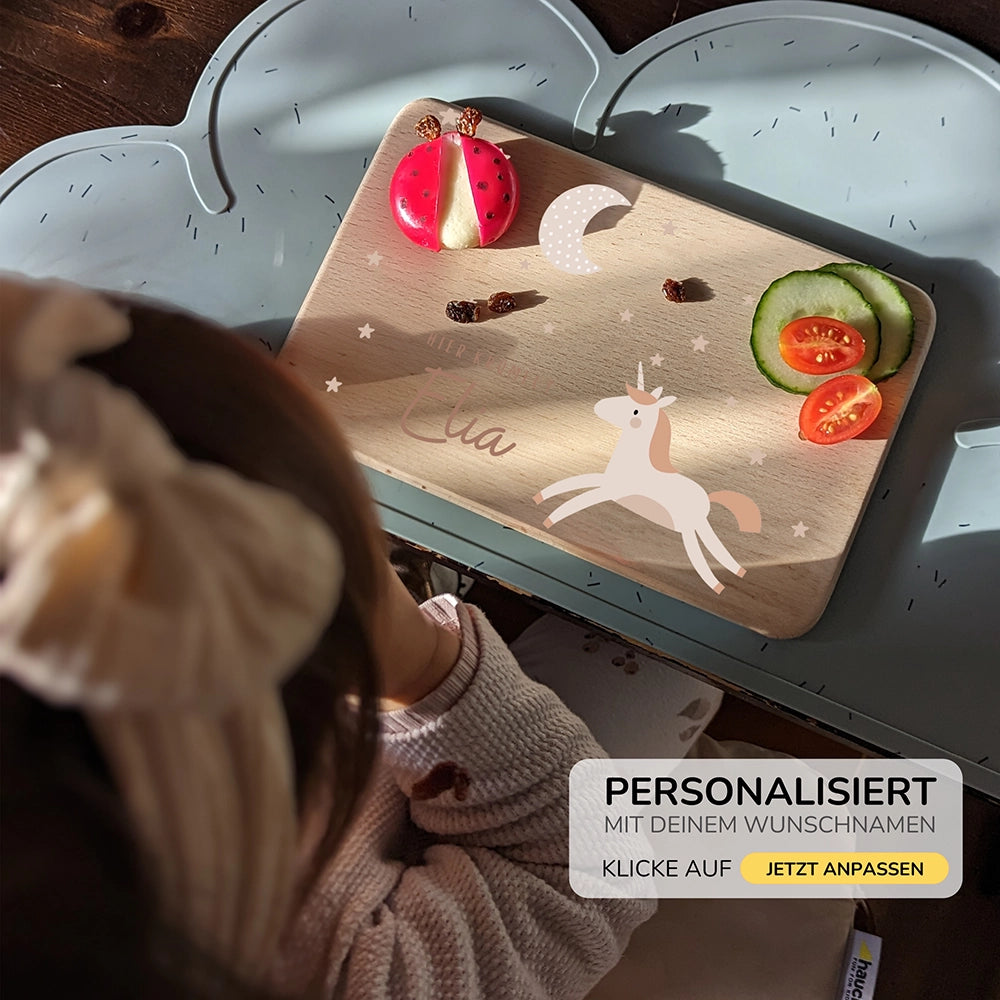 Frühstücksbrettchen Holz Einhorn