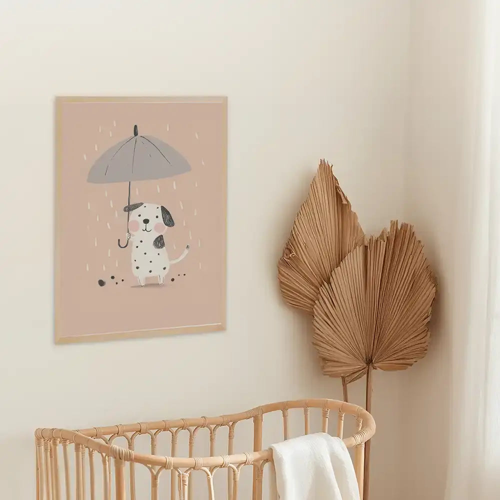 Poster 3er-Set - Wolke, Hund im Regen & Regenbogen fürs Kinderzimmer