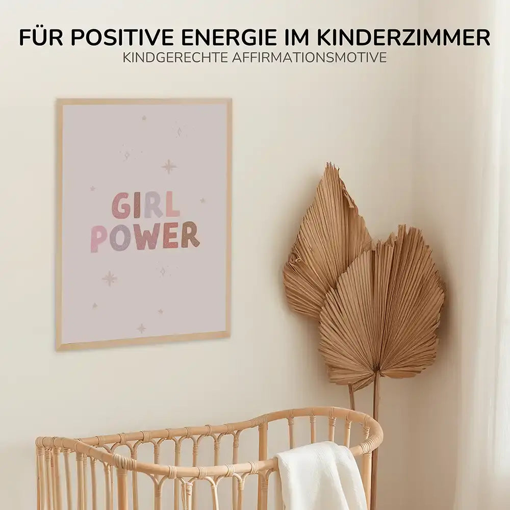 Poster 3er-Set - Girl Power, Mädchen & Blumen fürs Kinderzimmer
