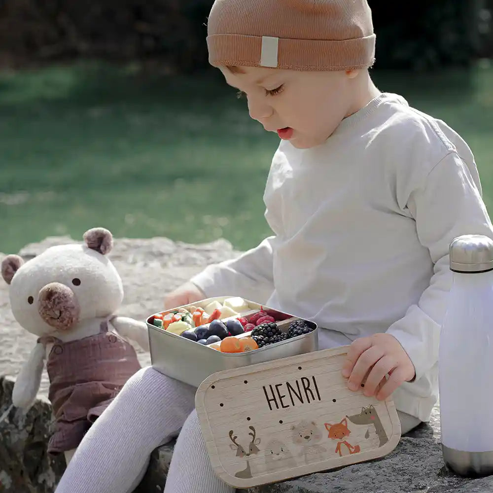 Brotdose Kinder personalisiert - Winter Animals