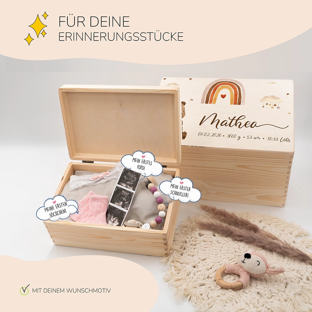 Erinnerungsbox Baby - Boho Bär