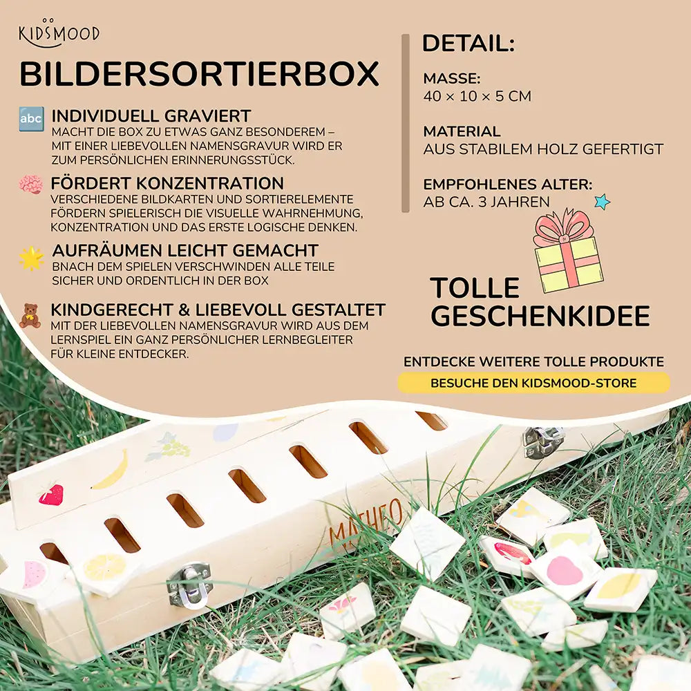 Bildersortierbox personalisiert mit Namen