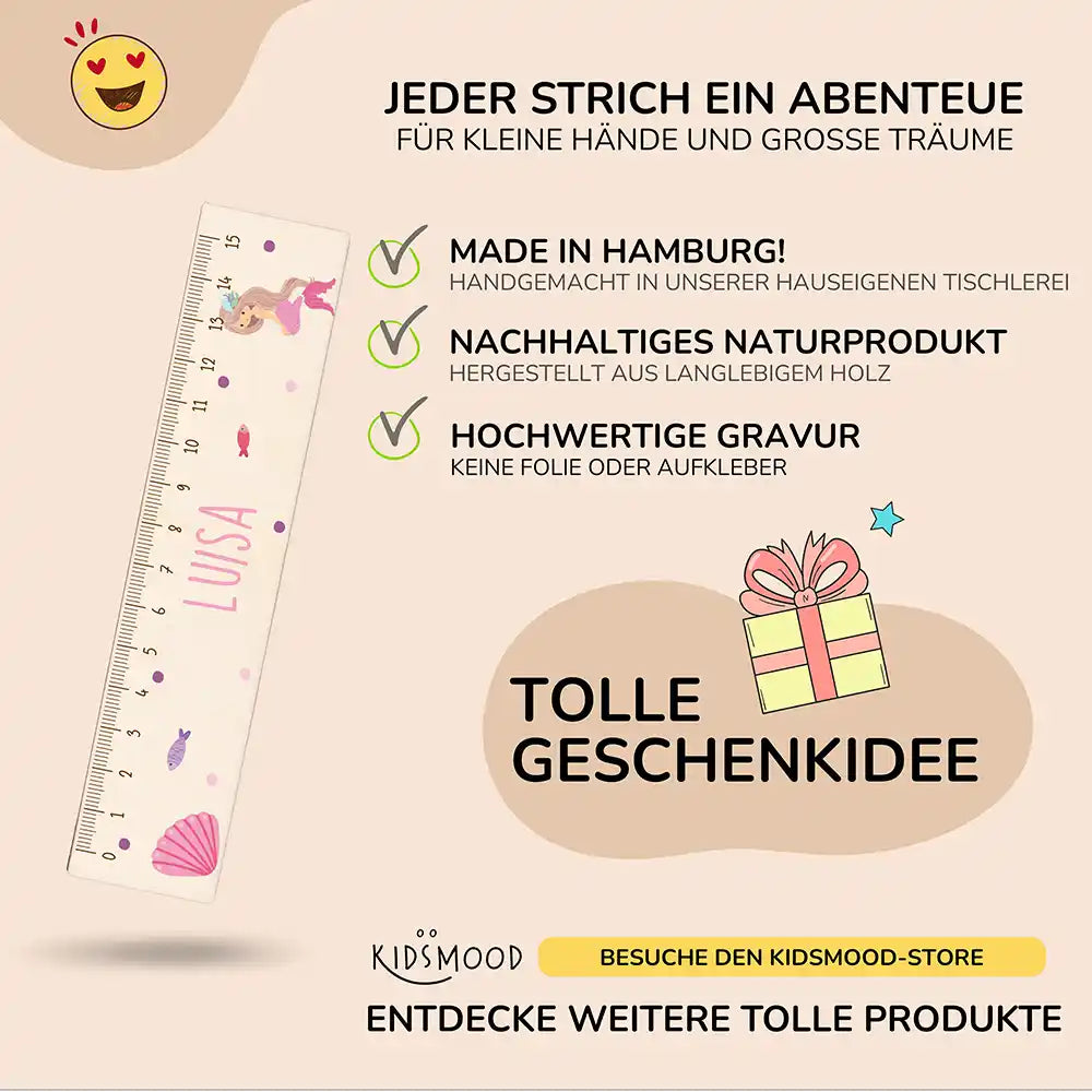 Holzlineal personalisiert - Unterwasser