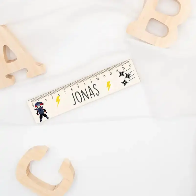 Holzlineal personalisiert - Ninja