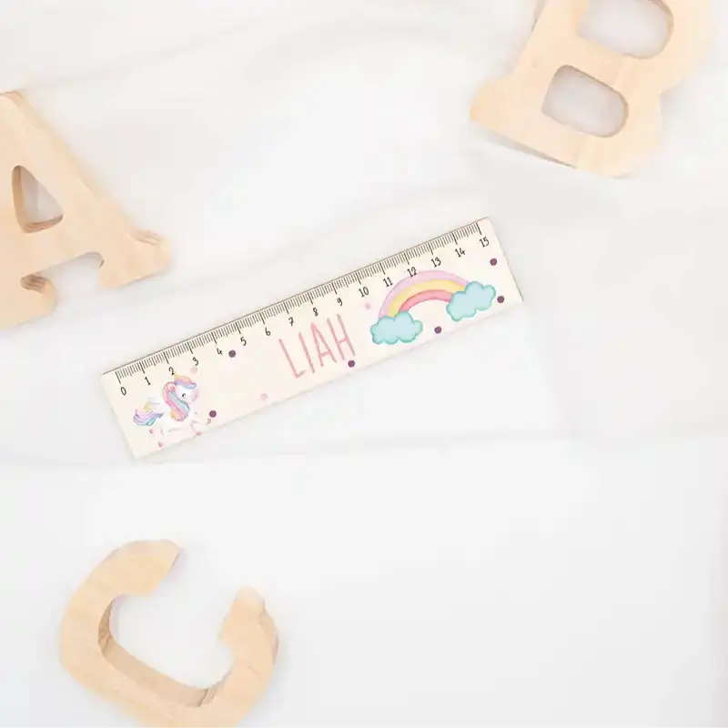 Holzlineal personalisiert - Einhorn