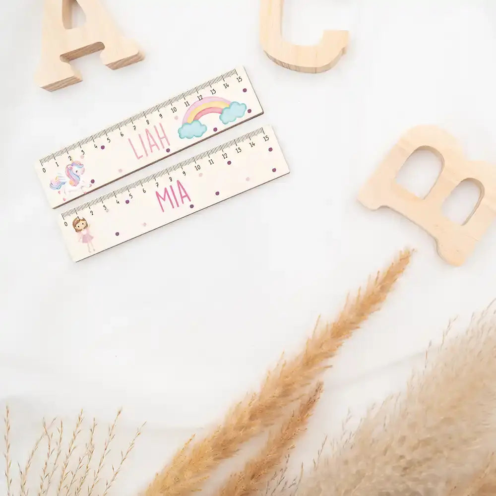 Holzlineal personalisiert - Einhorn