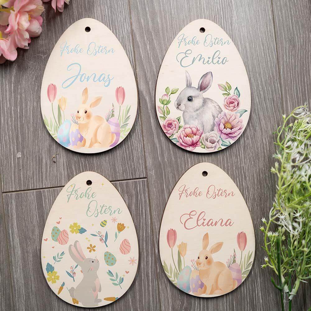 engraved wooden Easter egg with unique design