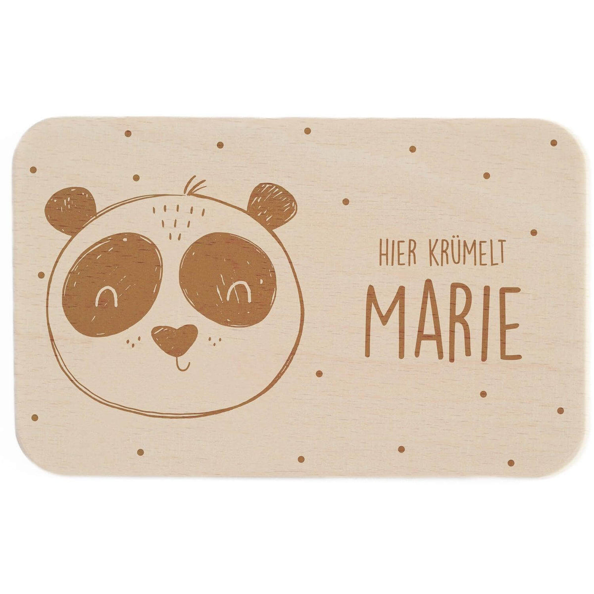 wooden breakfast board with custom name engraving
